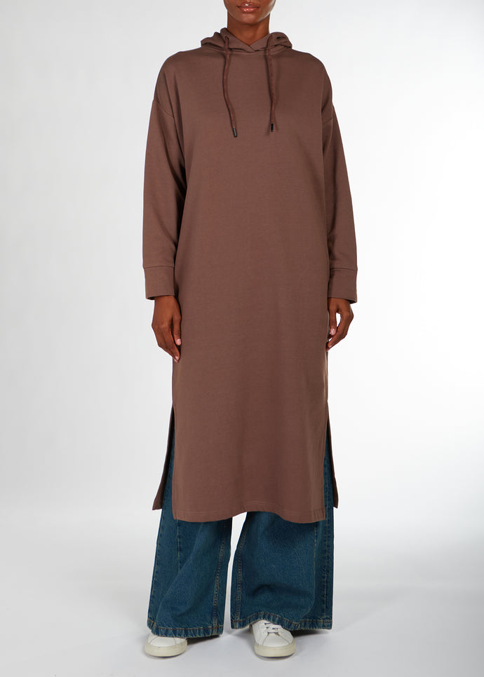 Cozy Fleece Hoody Coffee | Coats & Cover Ups | Aab Modest Wear