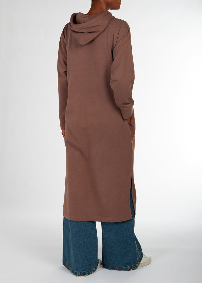 Cozy Fleece Hoody Coffee | Coats & Cover Ups | Aab Modest Wear