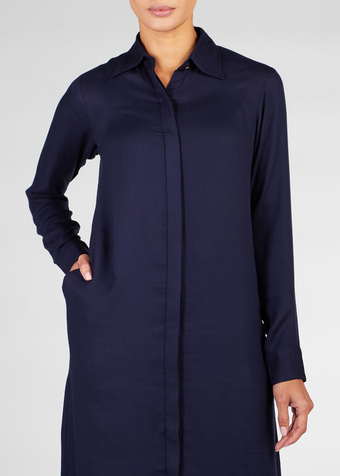 Shirt Dress Navy | Shirt Dresses | Aab Modest Wear
