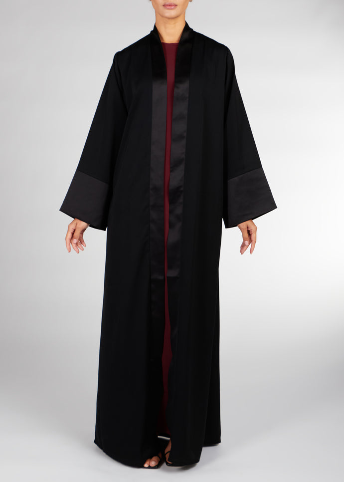 Loose Fit Kimono Black Satin | Kimonos | Aab Modest Wear
