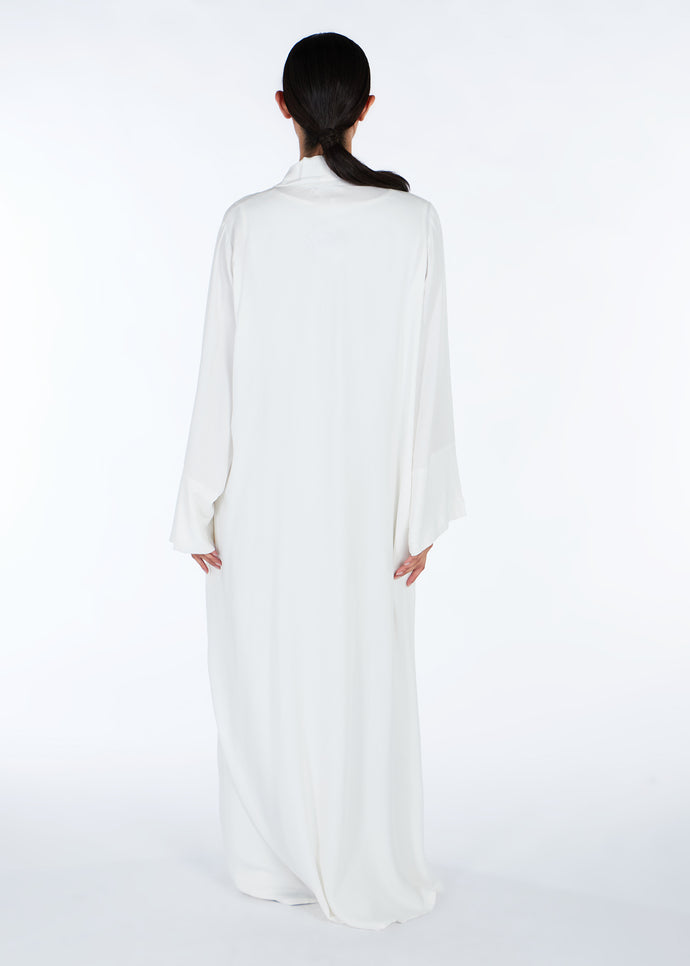 Loose Fit Kimono White Crepe