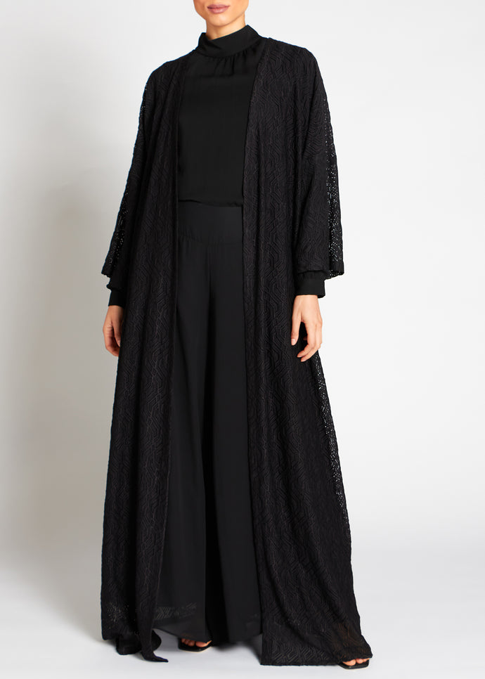 Black Lattice Kimono | Kimonos | Aab Modest Wear