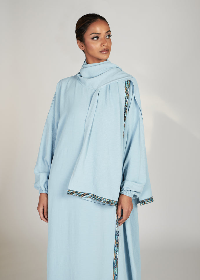 Prayer Abaya Powder Blue