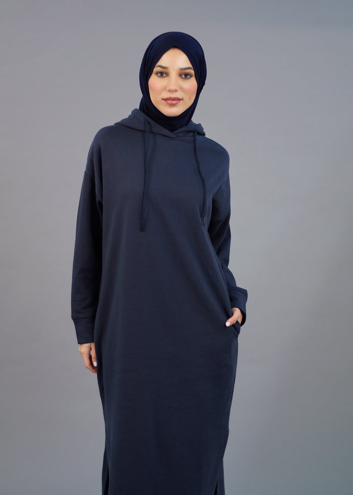 Cozy Fleece Hoody Navy | Coats & Cover Ups | Aab Modest Wear