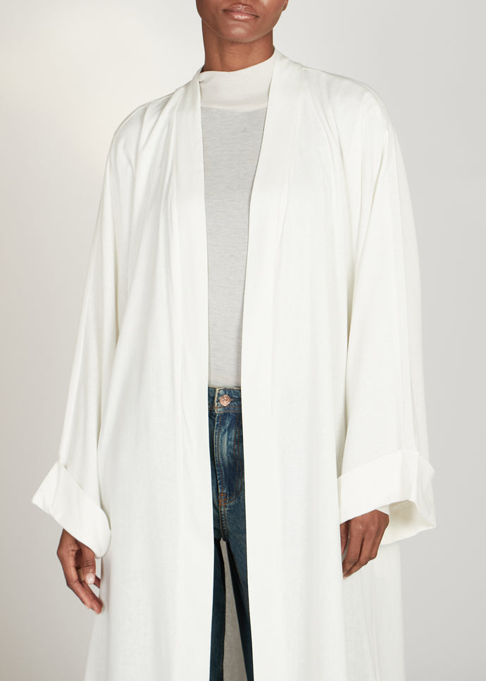 Linen Open Abaya Off White | Abayas | Aab Modest Wear
