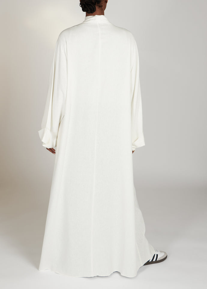 Linen Open Abaya Off White | Abayas | Aab Modest Wear