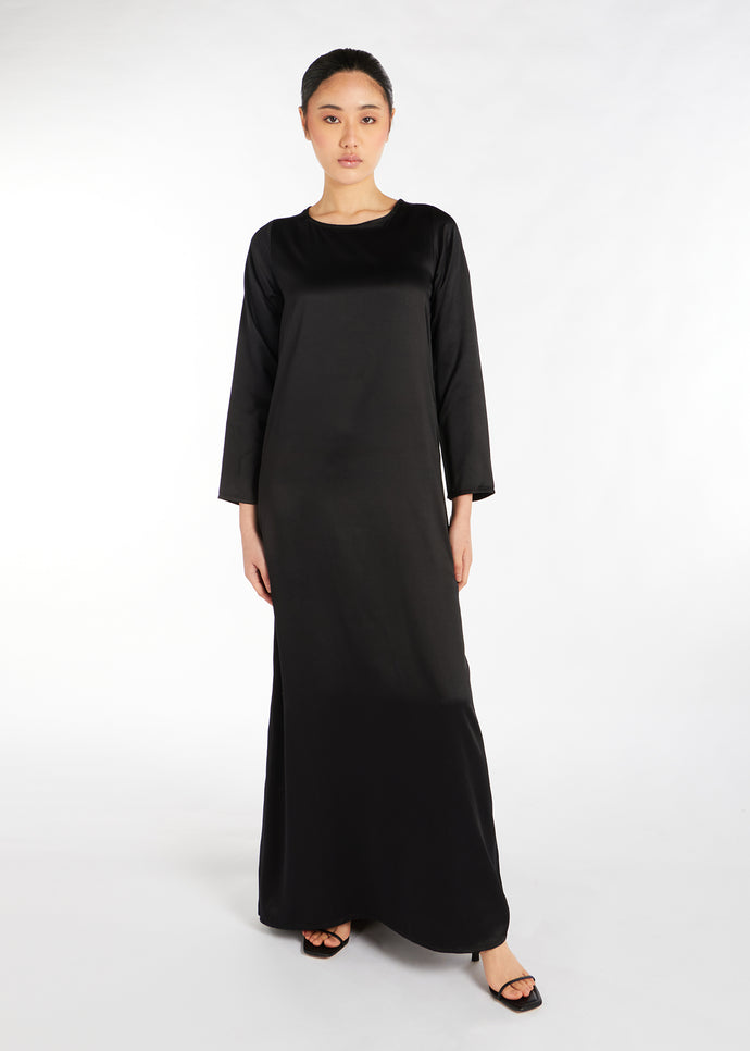 Satin Slip Dress Black | Slip Dresses | Aab Modest Wea