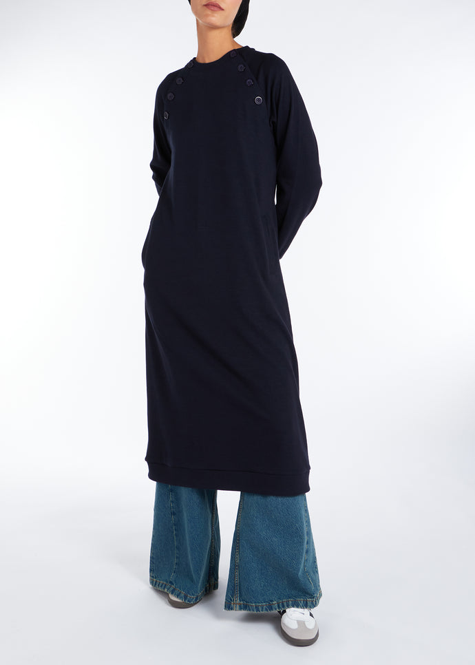 Ribbed Button Midi Navy | Midis & Tops | Aab Modest Wear