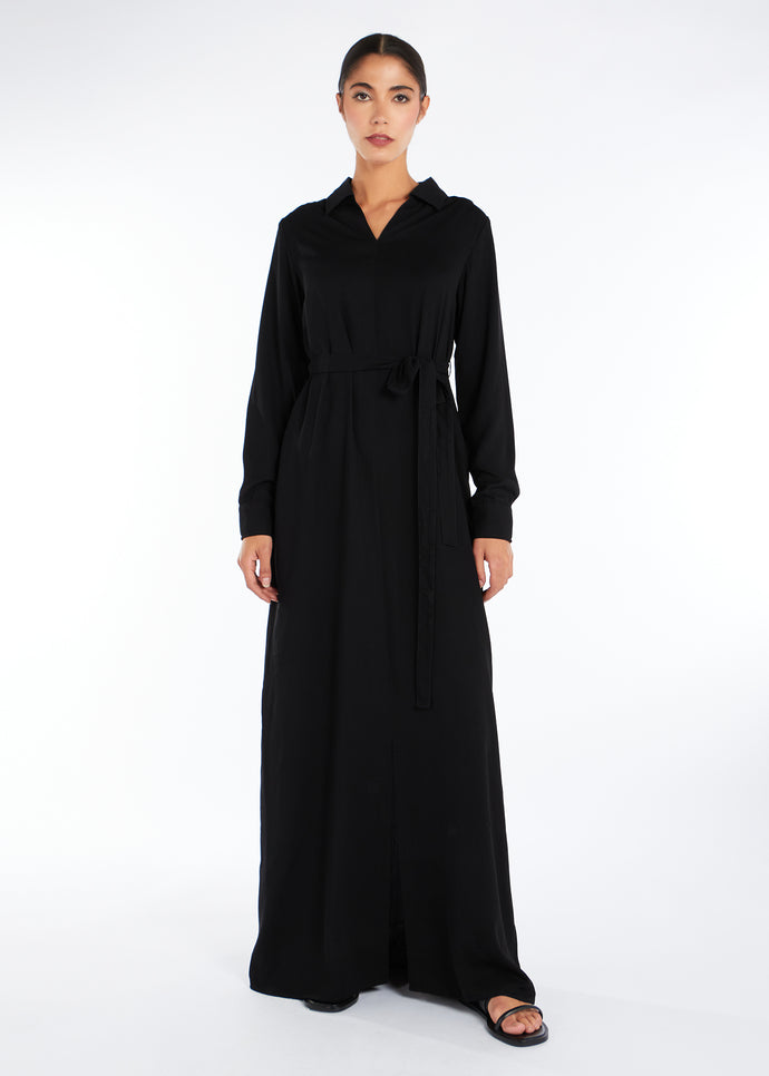 Collared A Line Maxi Black | Maxi Dresses | Aab Modest Wear