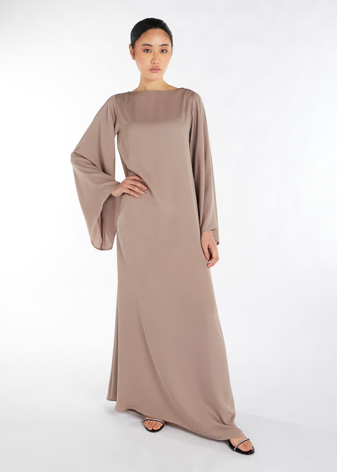 Bell Sleeve Abaya Beige | Abayas | Aab Modest Wear