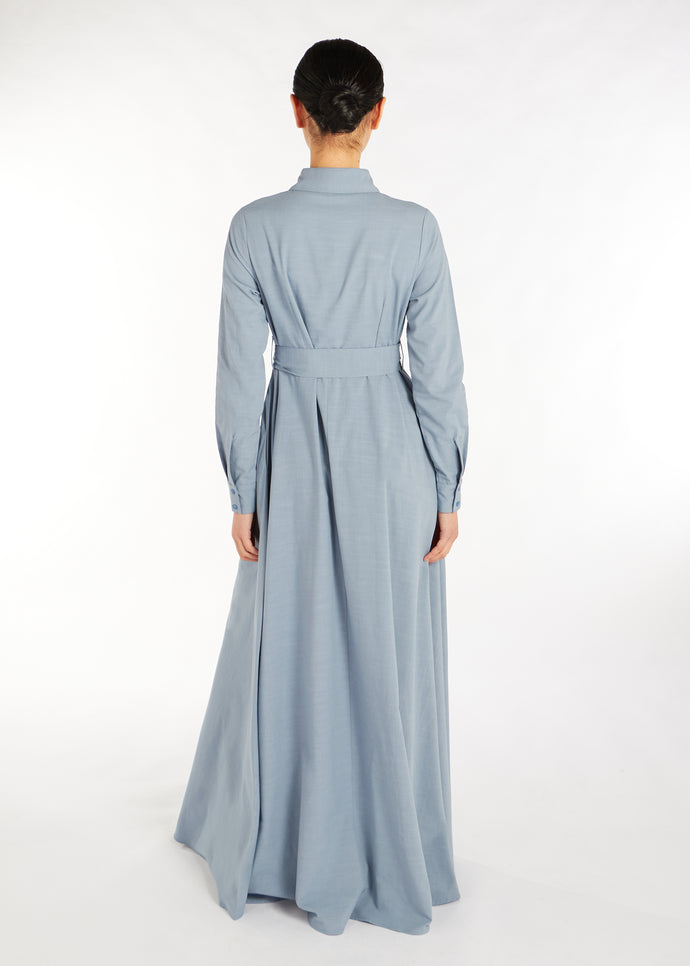 Baby Blue Linen Blend Maxi | Maxi Dresses | Aab Modest Wear