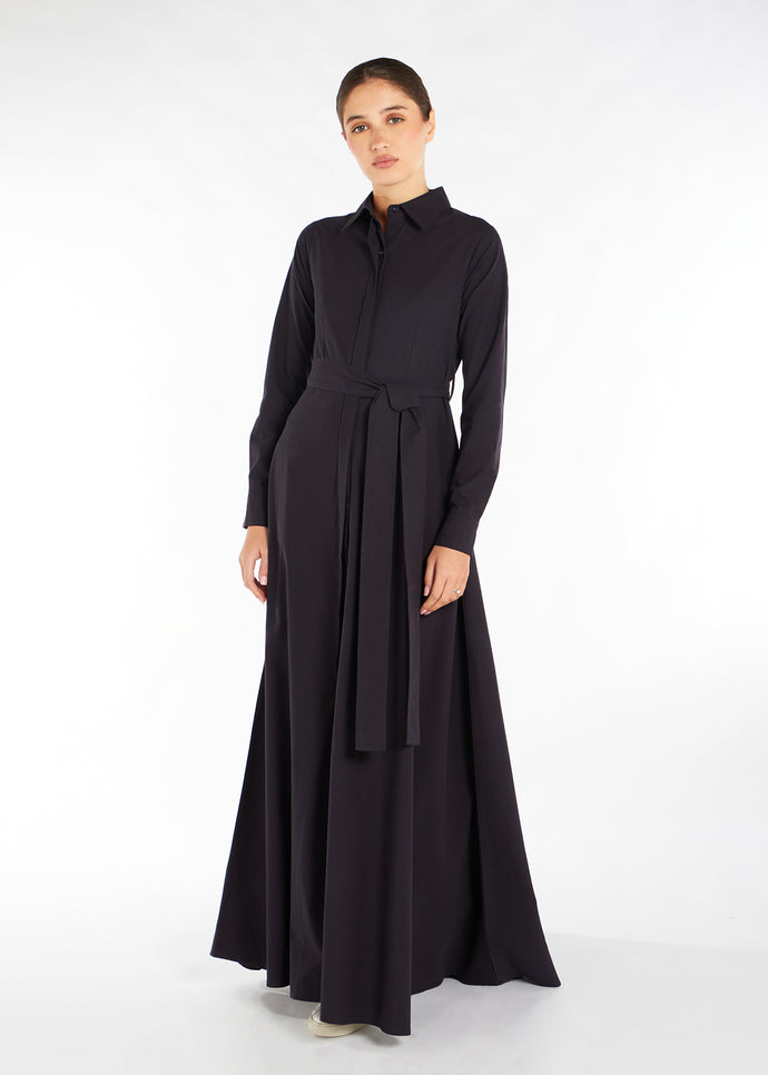 Navy Linen Blend Maxi | Maxi Dresses | Aab Modest Wear