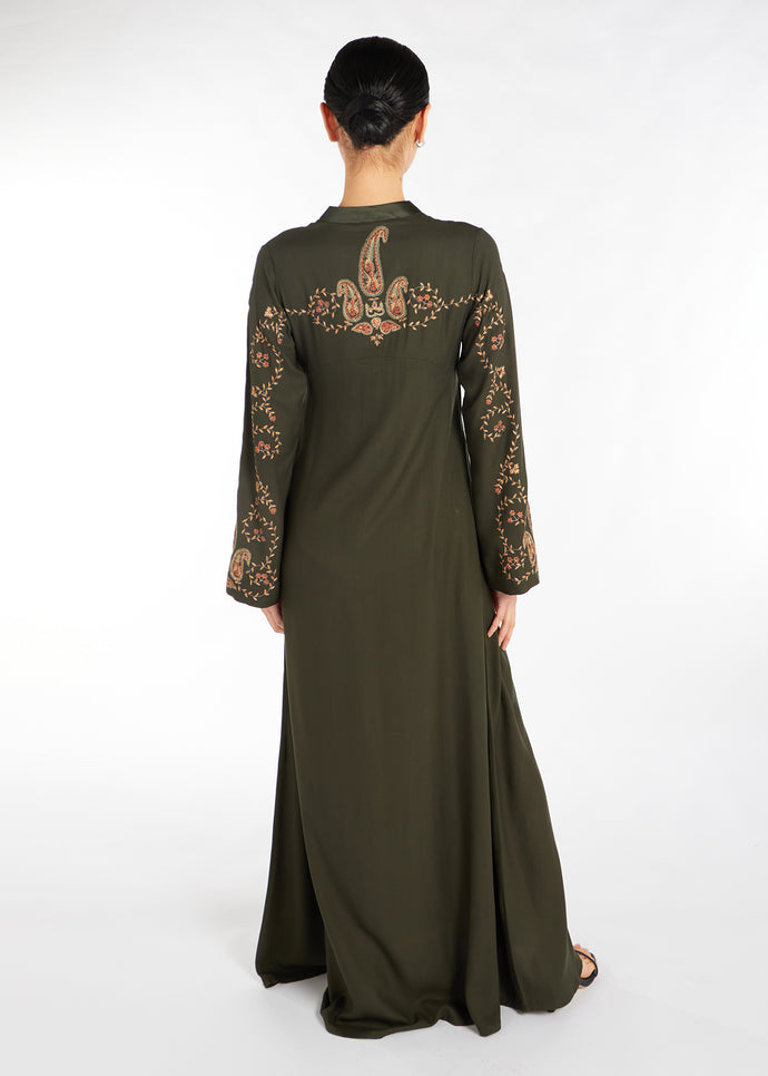 Deep Green Paisley Abaya | Abayas | Aab Modest Wear