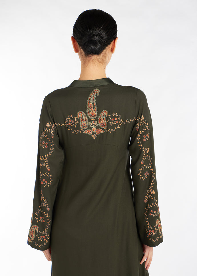 Deep Green Paisley Abaya | Abayas | Aab Modest Wear