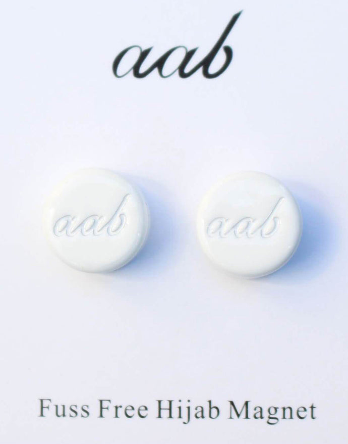 Gloss White Hijab Magnet - Twin Pack | Aab Accessories Edit alt text