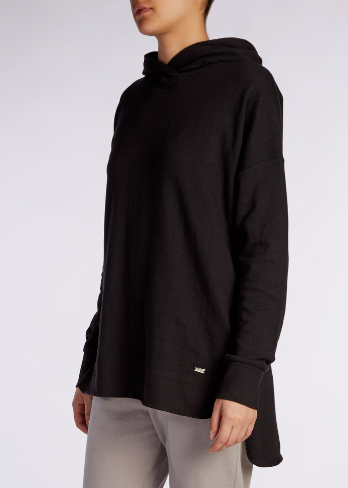 Cropped Cotton Hoody Black | Aab Modest Activewear