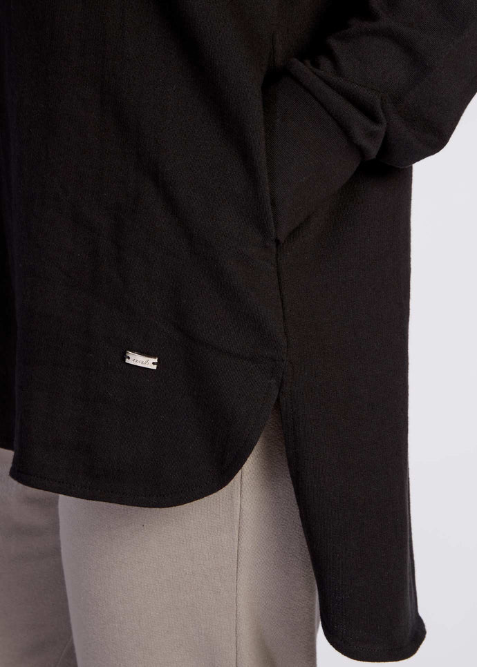 Cropped Cotton Hoody Black | Aab Modest Activewear