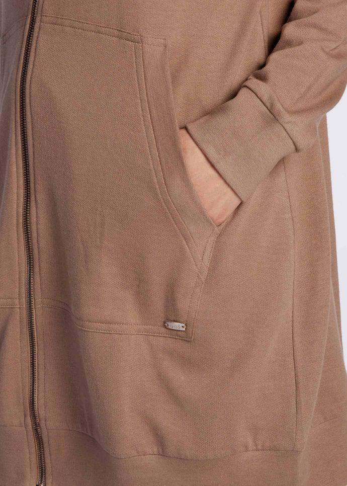 Modest Zip Up Hoody Khaki | Aab Modest Activewear