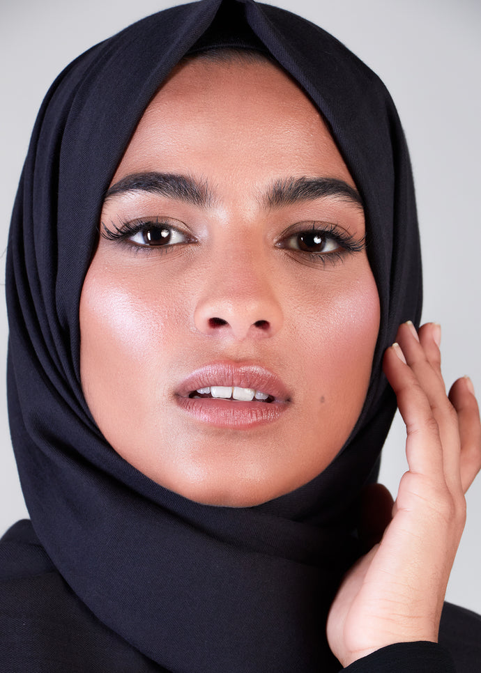 Black Cotton Twill Hijab