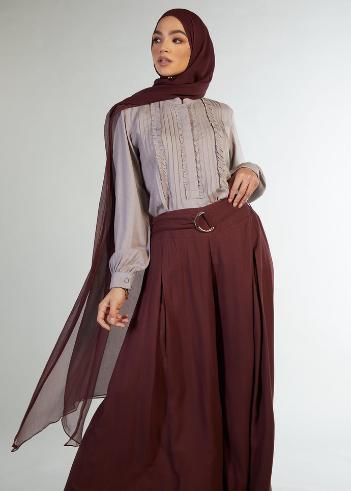 Burgundy Chiffon Silk Hijab | Hijabs | Aab Modest Wear