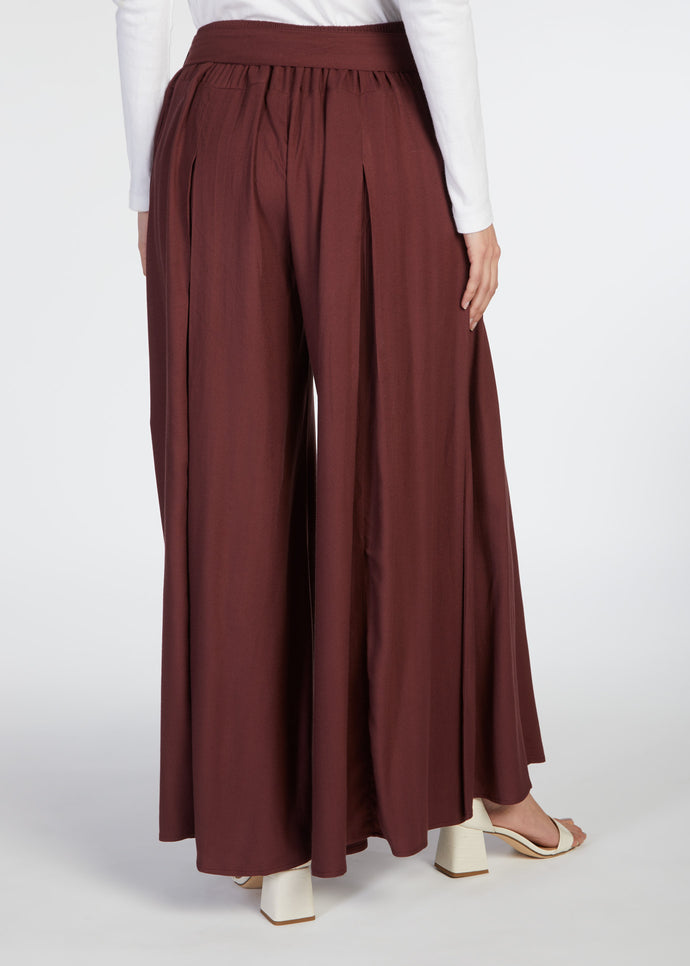 Full Flare Trousers Burgundy