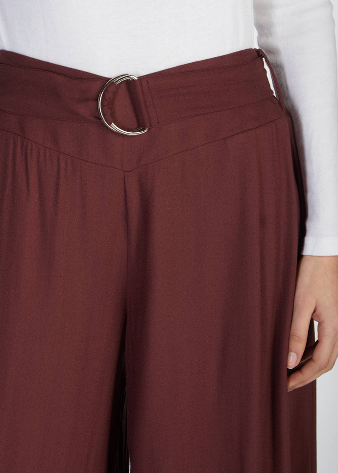 Full Flare Trousers Burgundy