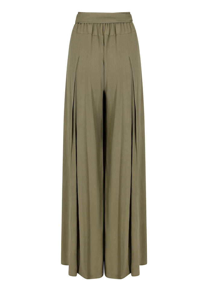 Full Flare Trousers Khaki