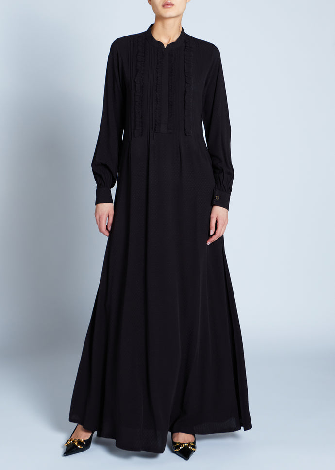 Soft Linen Self Print Abaya | Abayas | Aab Modest Wear