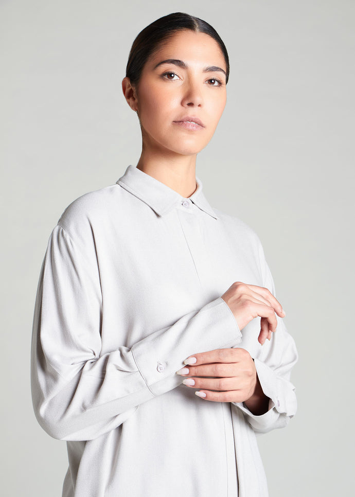 Shirt Dress Soft Grey | Shirt Dresses | Aab Modest Wear