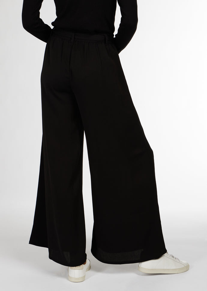 Cheesecloth Mid Flare Trousers Black | Flared Trousers | Aab Modest Wear