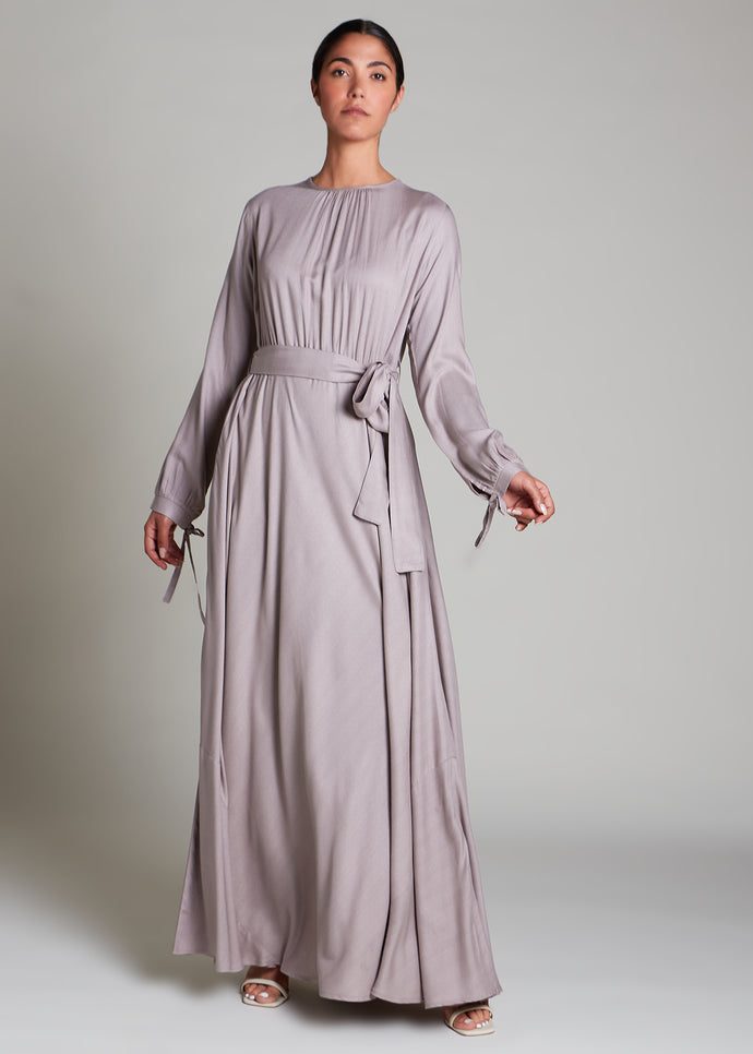 Pleated Abaya Stone | Abayas | Aab Modest Wear