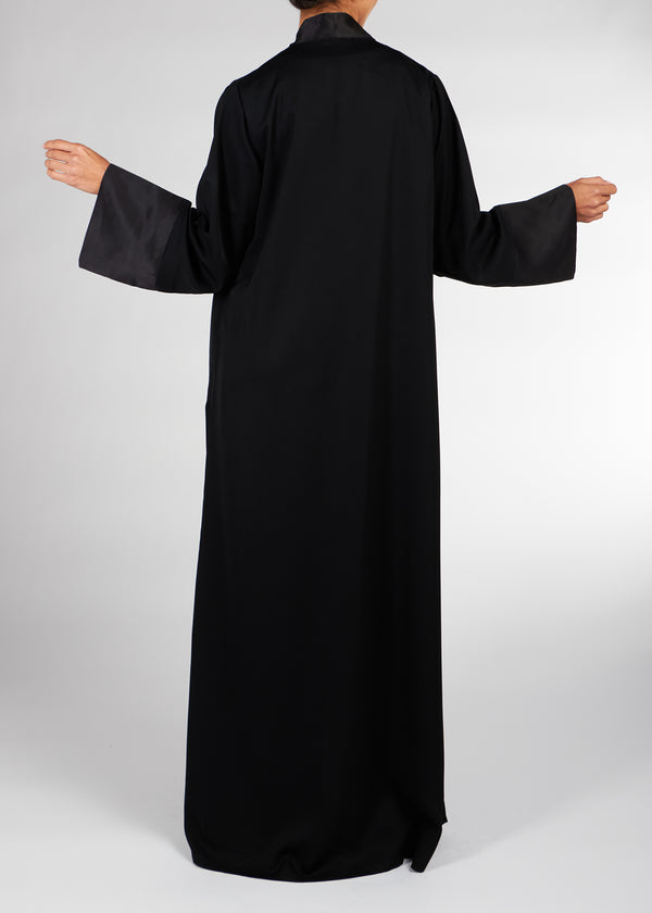 Loose Fit Kimono Black Satin | Kimonos | Aab Modest Wear