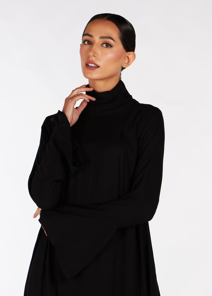 Roll Neck Abaya Black | Modest Abayas | Aab Modest Wear