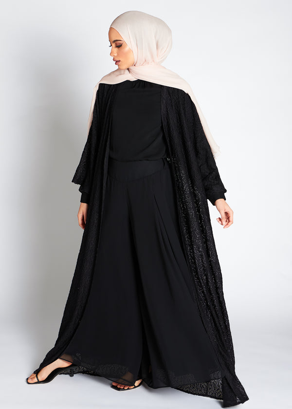 Black Lattice Kimono | Kimonos | Aab Modest Wear