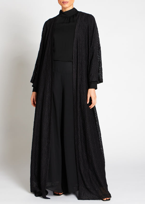 Black Lattice Kimono | Kimonos | Aab Modest Wear