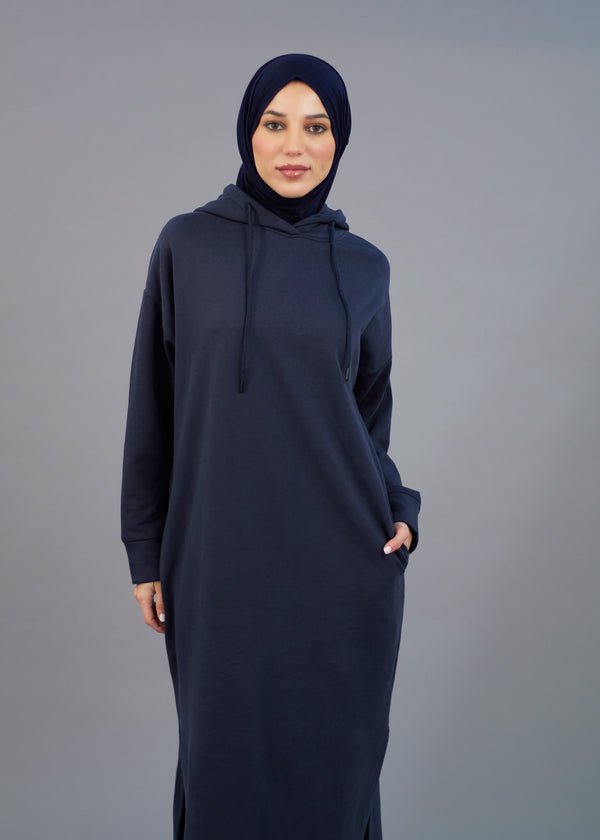 Cozy Fleece Hoody Navy | Coats & Cover Ups | Aab Modest Wear
