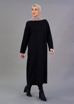 Fleece Jumper Dress Black | Midis | Aab Modest Wear