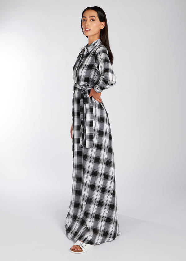 Open Weave Checked Maxi Dress | Maxi Dresses | Aab Modest Wear