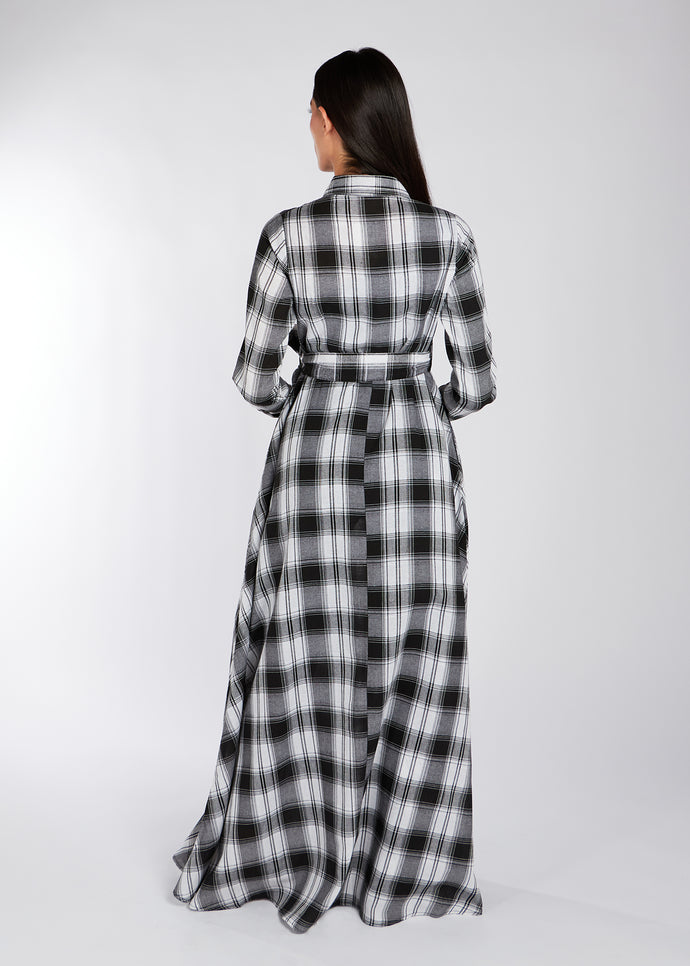 Open Weave Checked Maxi Dress | Maxi Dresses | Aab Modest Wear
