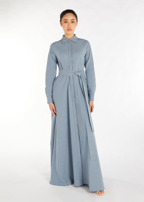 Baby Blue Linen Blend Maxi | Maxi Dresses | Aab Modest Wear