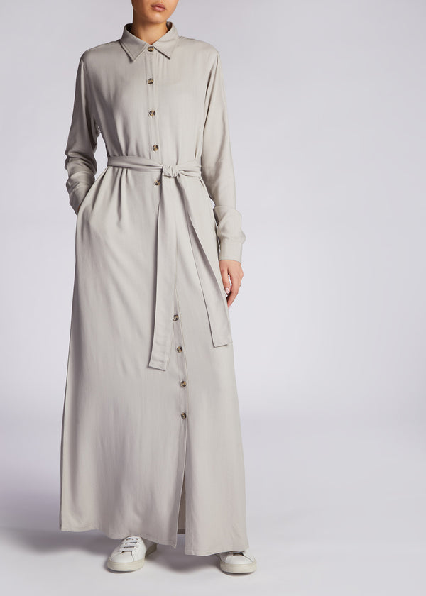 Button Down Maxi Grey