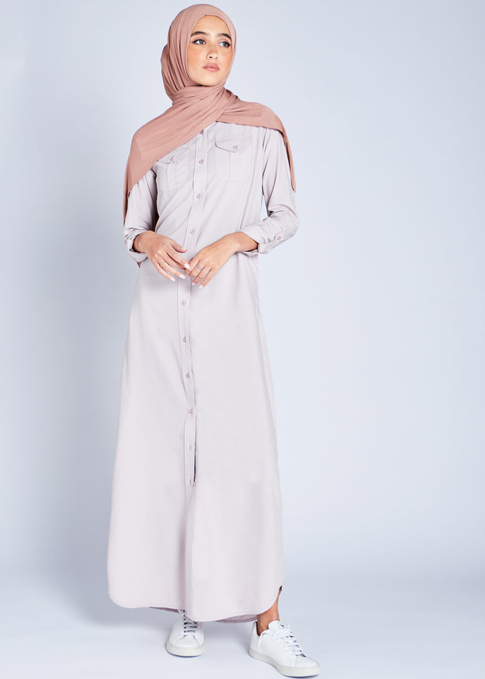 Maxi Shirt Grey | Maxi Dresses | Aab Modest Wear